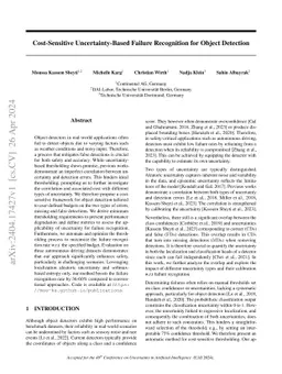 Cost-Sensitive Uncertainty-Based Failure Recognition for Object
  Detection