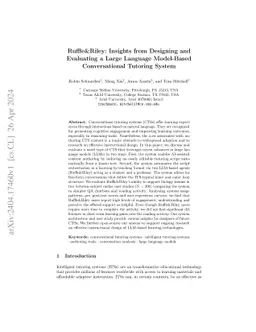 Ruffle&Riley: Insights from Designing and Evaluating a Large Language
  Model-Based Conversational Tutoring System