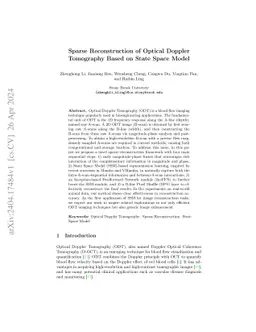 Sparse Reconstruction of Optical Doppler Tomography with Alternative State Space Model and Attention