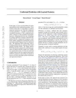 Conformal Prediction with Learned Features