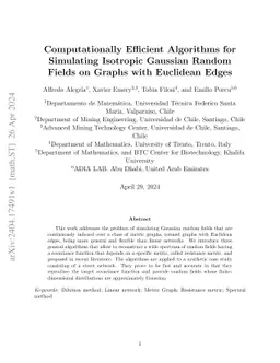 Computationally Efficient Algorithms for Simulating Isotropic Gaussian
  Random Fields on Graphs with Euclidean Edges