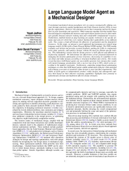 Large Language Model Agent as a Mechanical Designer