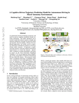 A Cognitive-Driven Trajectory Prediction Model for Autonomous Driving in
  Mixed Autonomy Environment