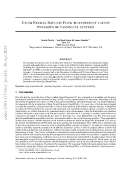 Using Neural Implicit Flow To Represent Latent Dynamics Of Canonical
  Systems