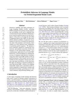 Probabilistic Inference in Language Models via Twisted Sequential Monte
  Carlo