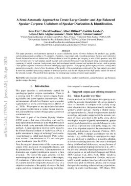 A Semi-Automatic Approach to Create Large Gender- and Age-Balanced
  Speaker Corpora: Usefulness of Speaker Diarization & Identification