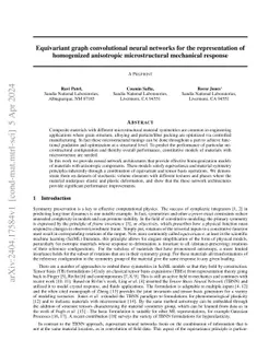 Equivariant graph convolutional neural networks for the representation
  of homogenized anisotropic microstructural mechanical response