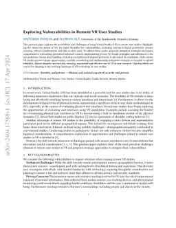 Exploring Vulnerabilities in Remote VR User Studies