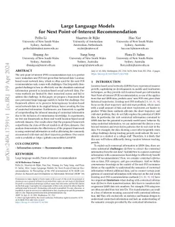 Large Language Models for Next Point-of-Interest Recommendation