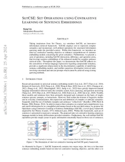 SetCSE: Set Operations using Contrastive Learning of Sentence Embeddings
