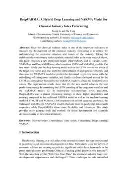DeepVARMA: A Hybrid Deep Learning and VARMA Model for Chemical Industry
  Index Forecasting
