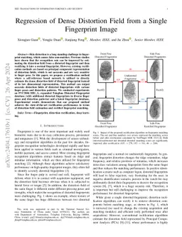 Regression of Dense Distortion Field from a Single Fingerprint Image