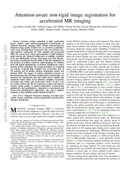 Attention-aware non-rigid image registration for accelerated MR imaging