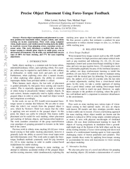 Precise Object Placement Using Force-Torque Feedback