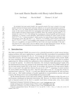 Low-rank Matrix Bandits with Heavy-tailed Rewards