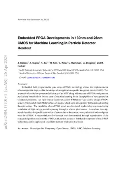 Embedded FPGA Developments in 130nm and 28nm CMOS for Machine Learning
  in Particle Detector Readout