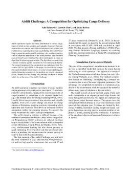 Airlift Challenge: A Competition for Optimizing Cargo Delivery