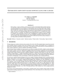 Generative Diffusion-based Downscaling for Climate