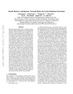 Recall, Retrieve and Reason: Towards Better In-Context Relation
  Extraction