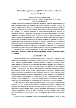 Efficient Bi-manipulation using RGBD Multi-model Fusion based on
  Attention Mechanism