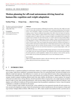 Motion planning for off-road autonomous driving based on human-like
  cognition and weight adaptation