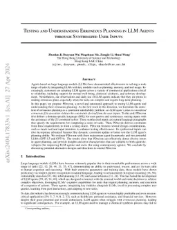 Testing and Understanding Erroneous Planning in LLM Agents through
  Synthesized User Inputs