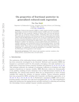 On properties of fractional posterior in generalized reduced-rank
  regression