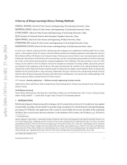 Deep Learning Library Testing: Definition, Methods and Challenges