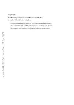 Shared learning of powertrain control policies for vehicle fleets