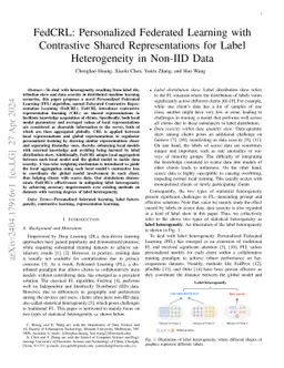 FedCoSR: Personalized Federated Learning with Contrastive Shareable Representations for Label Heterogeneity in Non-IID Data