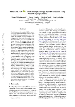 SERPENT-VLM : Self-Refining Radiology Report Generation Using Vision
  Language Models