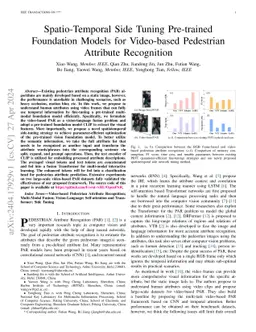 Spatio-Temporal Side Tuning Pre-trained Foundation Models for
  Video-based Pedestrian Attribute Recognition