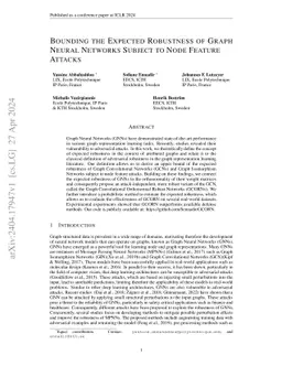 Bounding the Expected Robustness of Graph Neural Networks Subject to
  Node Feature Attacks