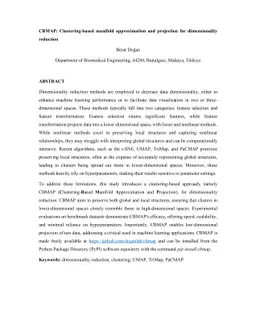CBMAP: Clustering-based manifold approximation and projection for
  dimensionality reduction
