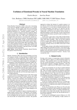 Usefulness of Emotional Prosody in Neural Machine Translation