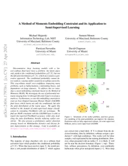 A Method of Moments Embedding Constraint and its Application to
  Semi-Supervised Learning