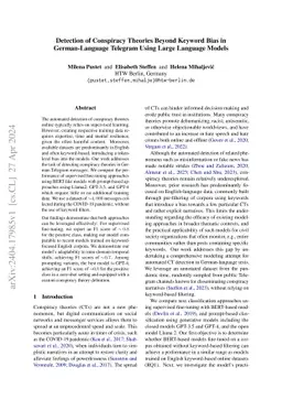 Detection of Conspiracy Theories Beyond Keyword Bias in German-Language
  Telegram Using Large Language Models