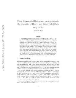 Using Exponential Histograms to Approximate the Quantiles of Heavy- and
  Light-Tailed Data