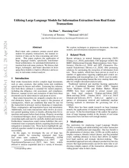 Utilizing Large Language Models for Information Extraction from Real Estate Transactions