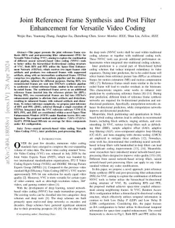 Joint Reference Frame Synthesis and Post Filter Enhancement for
  Versatile Video Coding