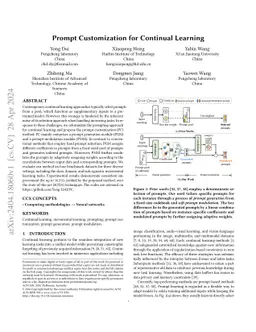 Prompt Customization for Continual Learning