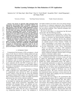 Machine Learning Techniques for Data Reduction of CFD Applications