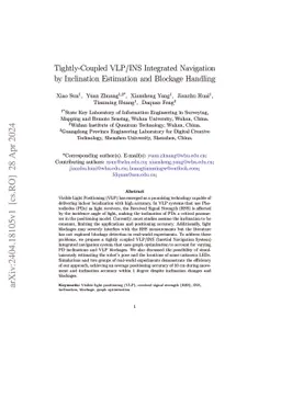 Tightly-Coupled VLP/INS Integrated Navigation by Inclination Estimation
  and Blockage Handling