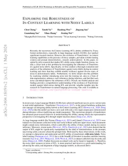 Exploring the Robustness of In-Context Learning with Noisy Labels