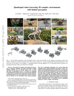Quadruped robot traversing 3D complex environments with limited
  perception