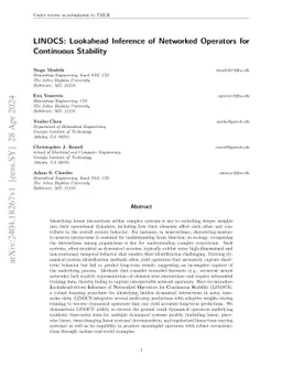 LINOCS: Lookahead Inference of Networked Operators for Continuous
  Stability