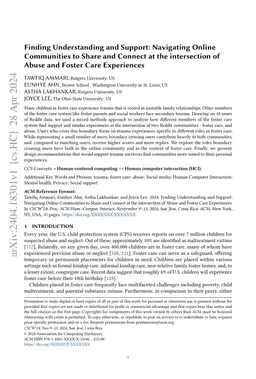 Finding Understanding and Support: Navigating Online Communities to
  Share and Connect at the intersection of Abuse and Foster Care Experiences