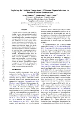 Exploring the Limits of Fine-grained LLM-based Physics Inference via
  Premise Removal Interventions