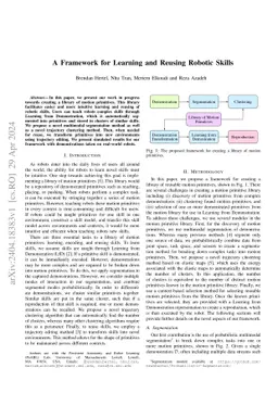 A Framework for Learning and Reusing Robotic Skills