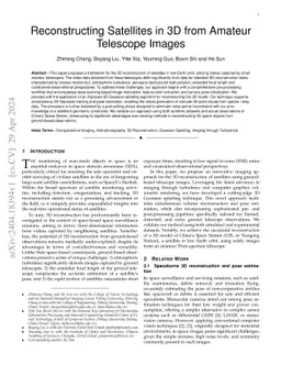 Reconstructing Satellites in 3D from Amateur Telescope Images